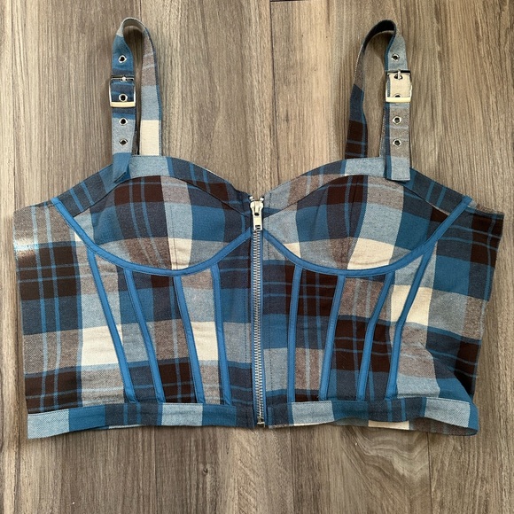 Poster Girl Plus Eff Academia Plaid Corset Top 2X - Picture 5 of 7